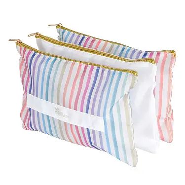 Large Watercolor Stripes Accordion Zipper Pouch | Erin Condren | Erin Condren