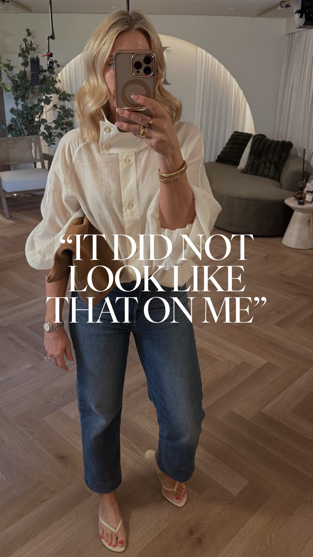 “It didn’t look like that on me…” 
We hear this all the time but here’s why. 
Tried it on over what you’re already wearing… paired oversized with oversized… and it feels shapeless. 
Take the socks off. Add the right jeans. Put your jewellery on. Actually style it. 
Because more often than not, it’s not the item…  it’s how you have styled it 
Next time ask yourself….have I styled this from head to toe?

#LTKstyletip #LTKuk #LTKspring