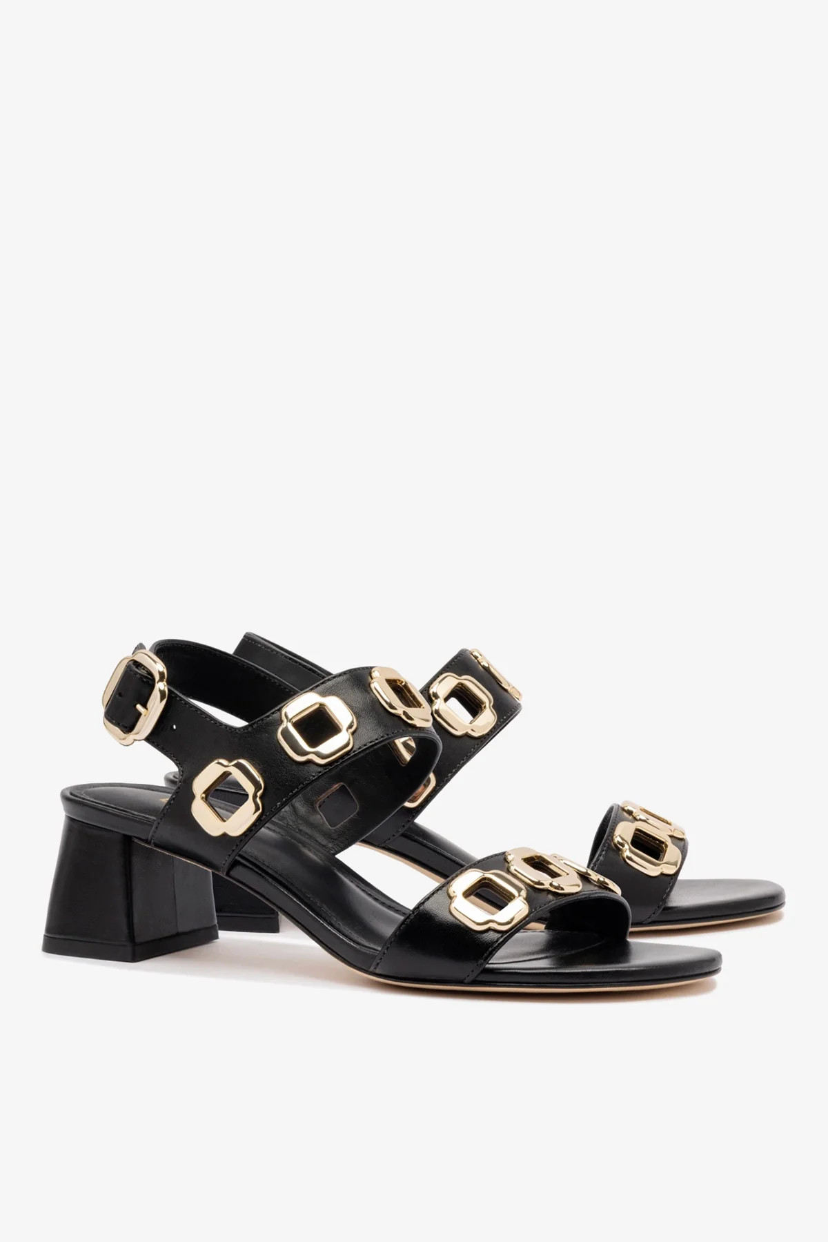 Milan Sandal In Black Leather | Larroude