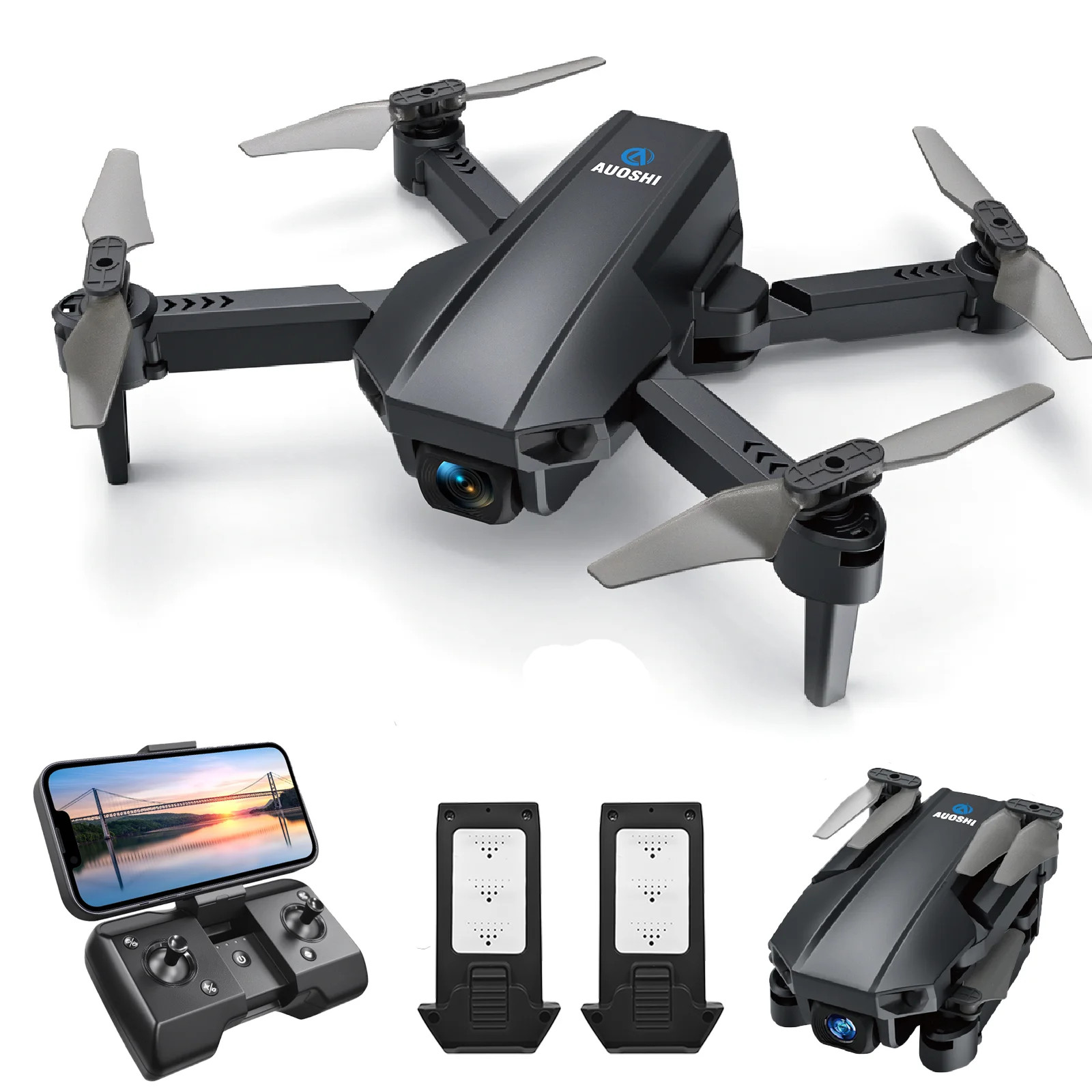 AUOSHI V1 Mini FPV Drone with 1080P HD Camera, Dual Lens & VR Mode, Optical Flow, 2 Batteries, Ge... | Walmart (US)
