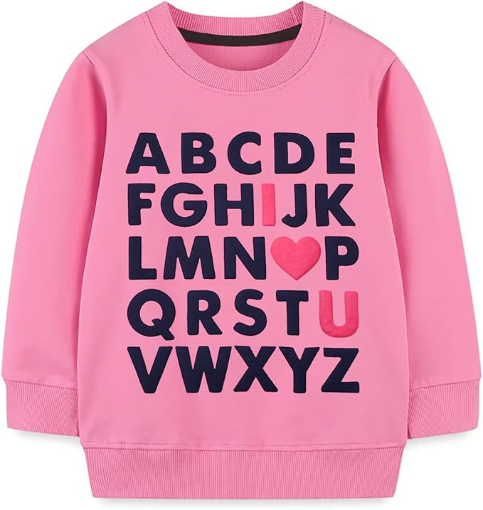 Mrocioa ABC I LOVE U Sweatshirt Toddler Boys Girls Shirt Kids Valentine's Festival Outfit Long Sl... | Amazon (US)