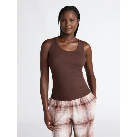 Joyspun Women’s Ribbed Tank with Inner Bra, 2-Pack, Sizes XS-3X | Walmart (US)