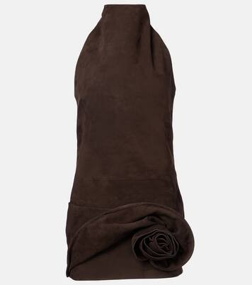 Floral-appliqué suede minidress | Mytheresa (INTL)