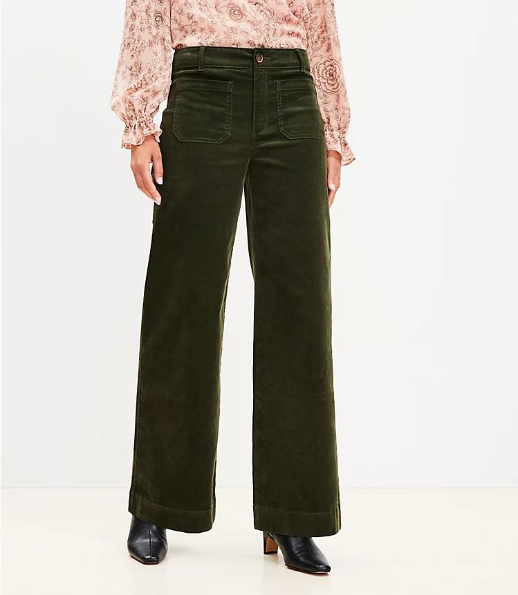 Palmer Wide Leg Pants in Brushed Corduroy | LOFT