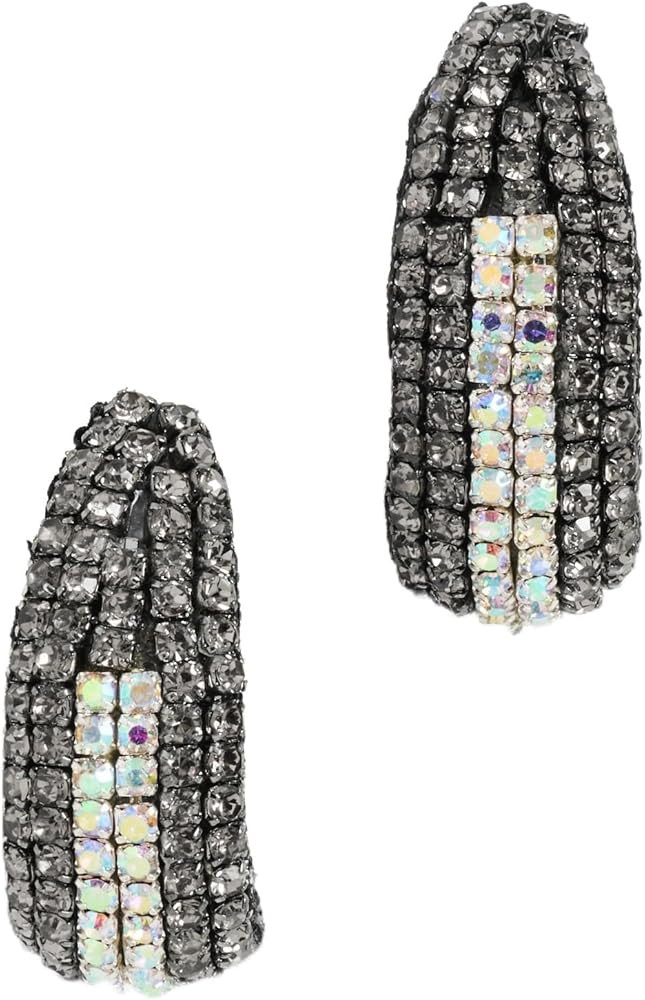 Deepa Gurnani Women's Deepa by Deepa Gurnani Biles Earrings, Gunmetal, Grey, Metallic, One Size | Amazon (US)