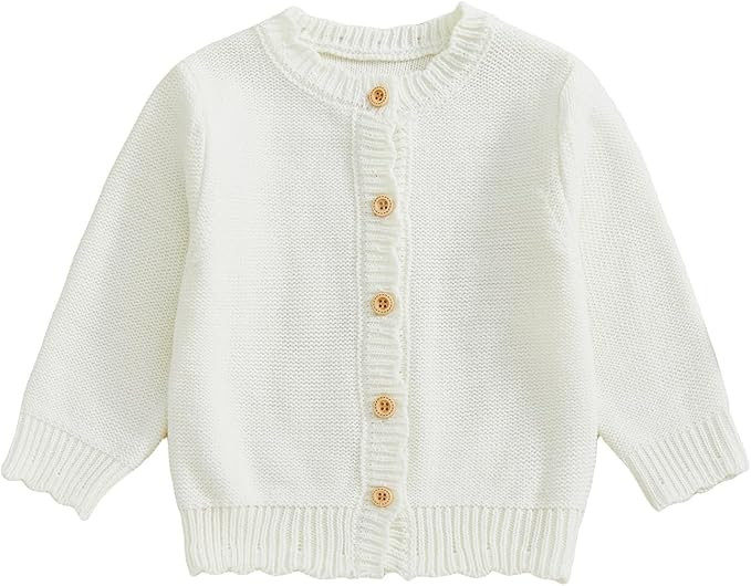 Newborn Infant Toddler Baby Girl Sweater Button Down Cardigan Long Sleeve Embroidery Strawberry F... | Amazon (US)