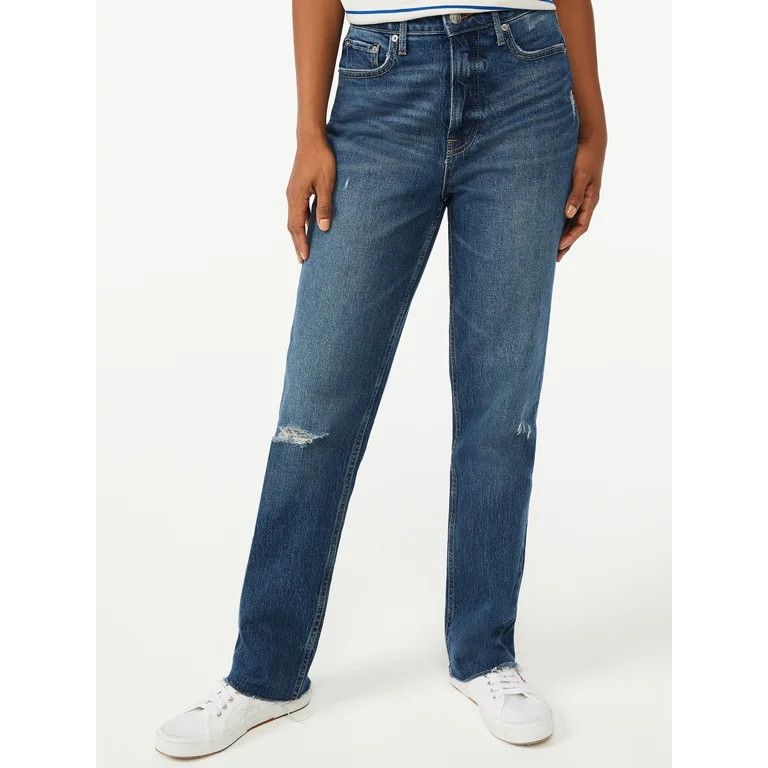 Free Assembly Women's Super High Rise Straight Jeans | Walmart (US)