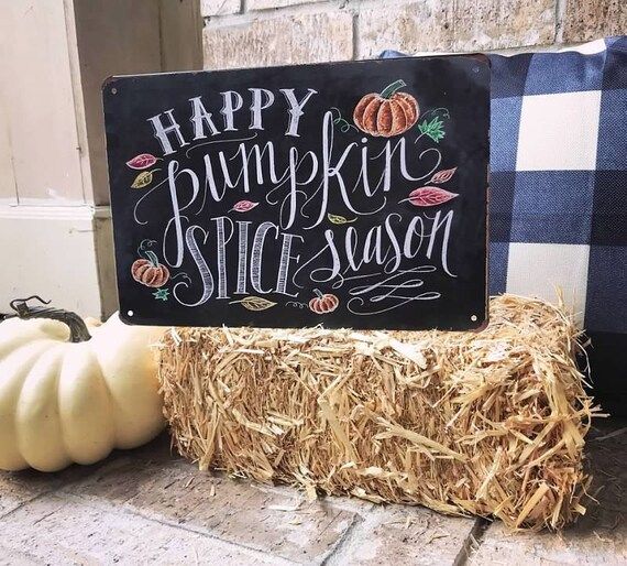 Happy Pumpkin Spice Season Fall Farmhouse Tin Sign | Etsy | Etsy (US)
