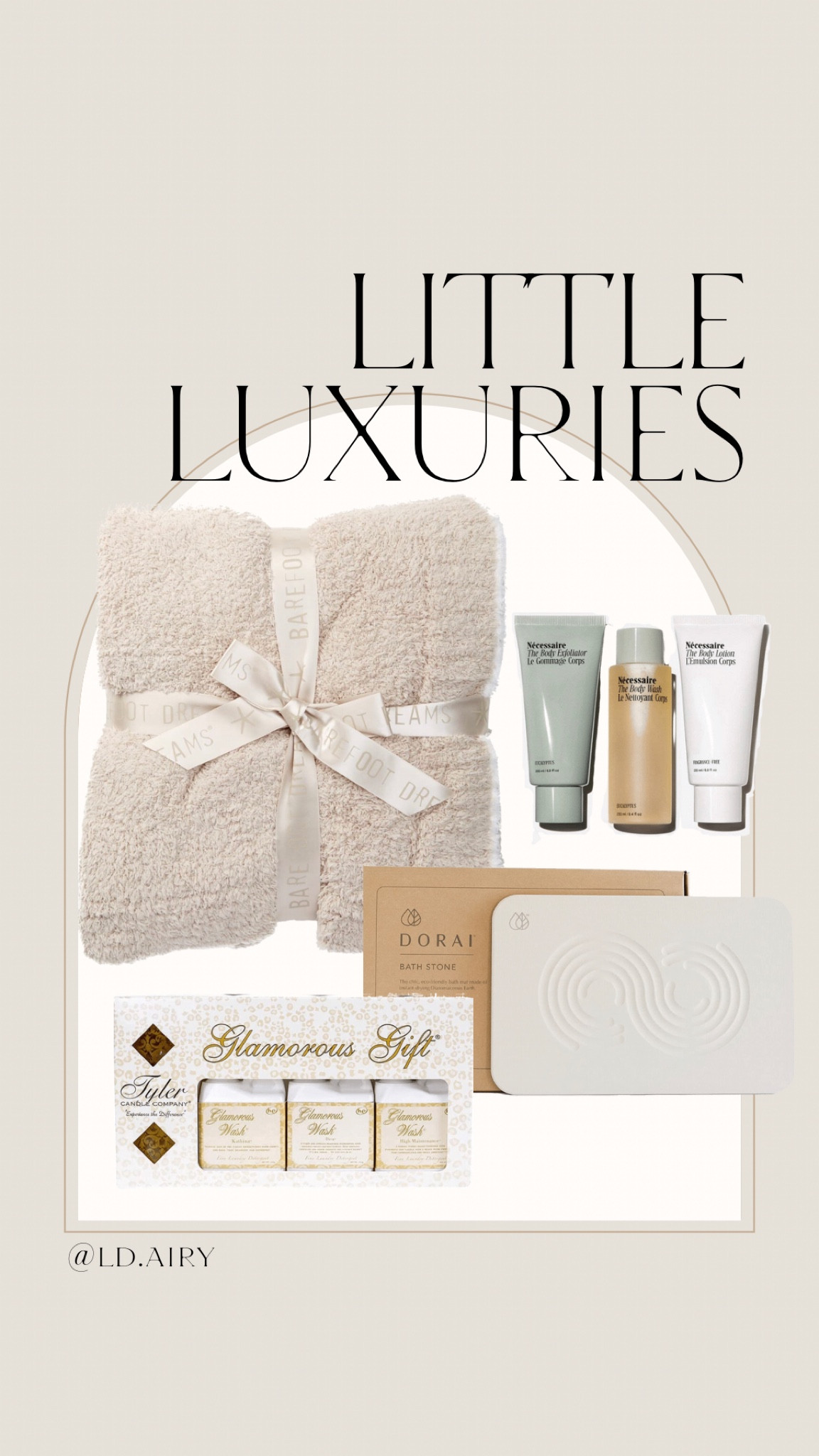 LITTLE LUXURIES 


#skincare #bodycare #barefootdreams #blanket #bathmat #laundry #lux #luxury #selfcare

#LTKunder50 #LTKSeasonal #LTKunder100