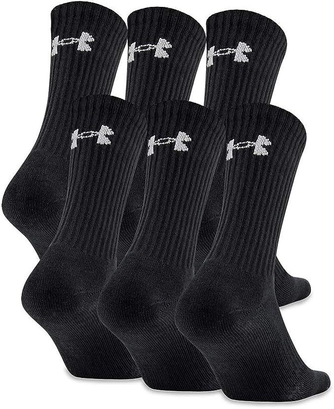 Under Armour Men's Charged Cotton 2.0 Crew Socks, 6-Pair | Amazon (US)