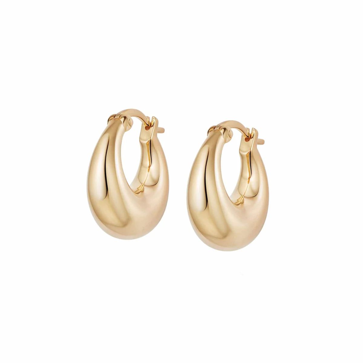 Estée Lalonde Bold Dome Huggie Earrings 18ct Gold Plate | Daisy London Jewellery