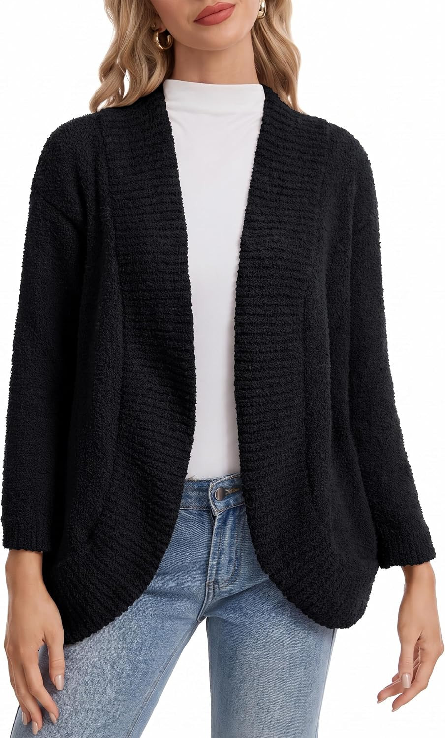 WDCOZY Open Front Cozy Plush Cardigan Sweaters for Women with Pockets 2026 | Amazon (US)