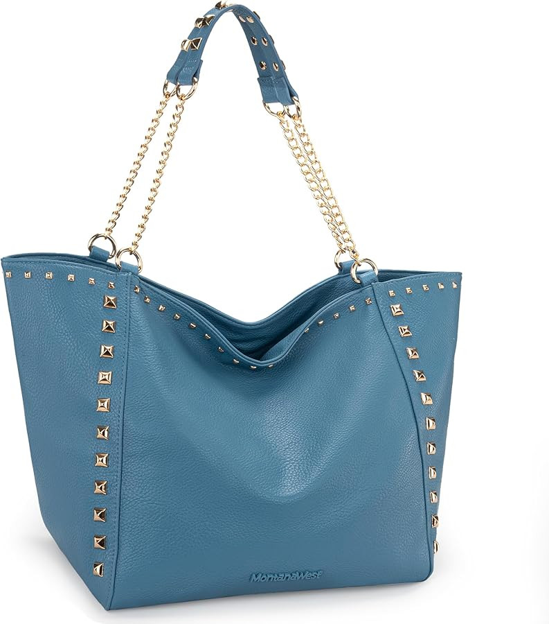 Montana West Hobo Bags for Women Large Tote Bag Shoulder Purses with Chain Handbags | Amazon (US)