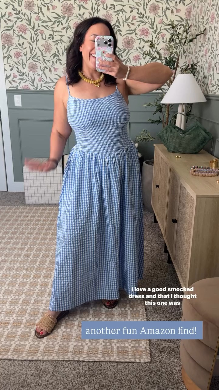 another fun Amazon find! I love a good smocked dress and this one is so fun!! 🩵☀️🐬

#LTKootd #LTKMidsize #LTKBeauty
