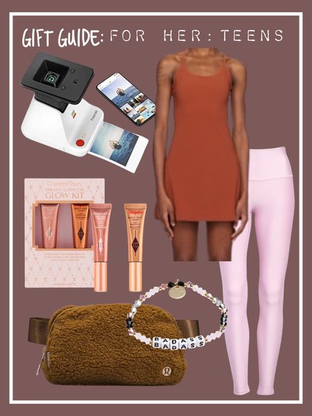 Gift guide for her teenagers exercise dress makeup leggings belt bag lululemon  

#LTKHoliday #LTKGiftGuide #LTKsalealert