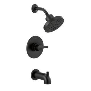 Delta Nicoli Single-Handle 5-Spray Tub and Shower Faucet with H2OKinetic Technology in Matte Blac... | The Home Depot