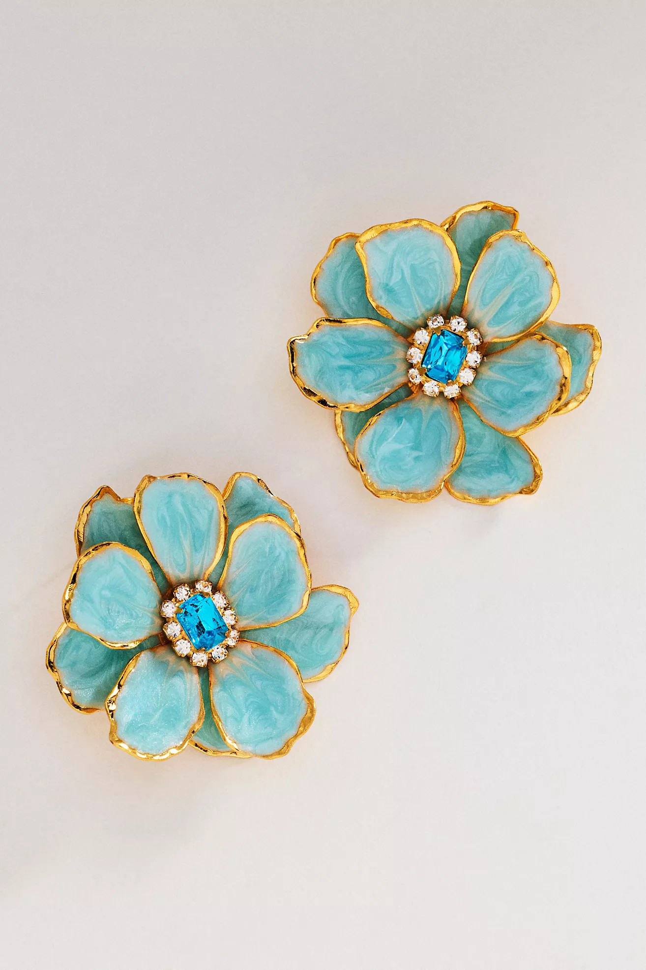 The Pink Reef Hand-Painted Birth Flower Stud Earrings | Anthropologie (US)