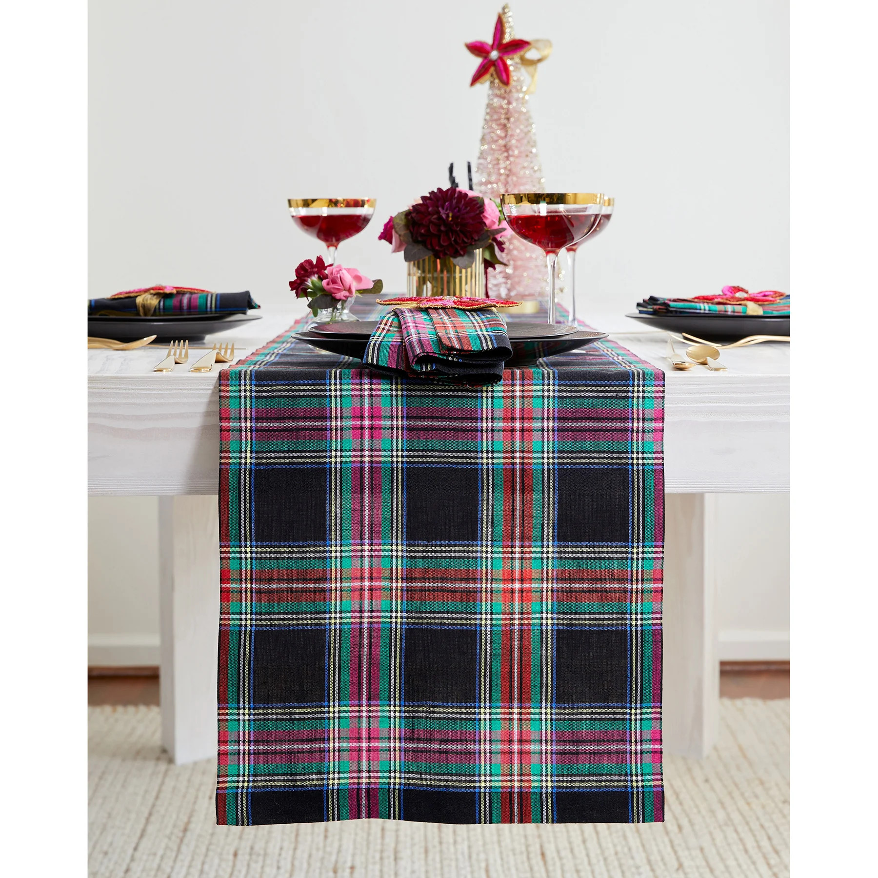Jewel Plaid Table Runner - Sale | Solino Home