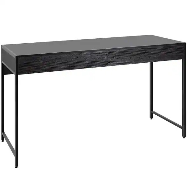 Writing Desk with 2 Drawers Computer Wooden Desk Spacious Workstation - Black | Bed Bath & Beyond