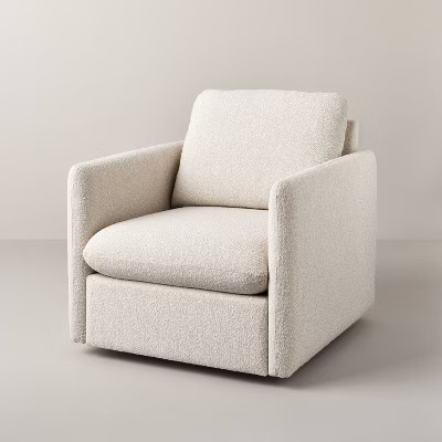 Boucle Upholstered Swivel Arm Chair - Hearth & Hand™ with Magnolia | Target