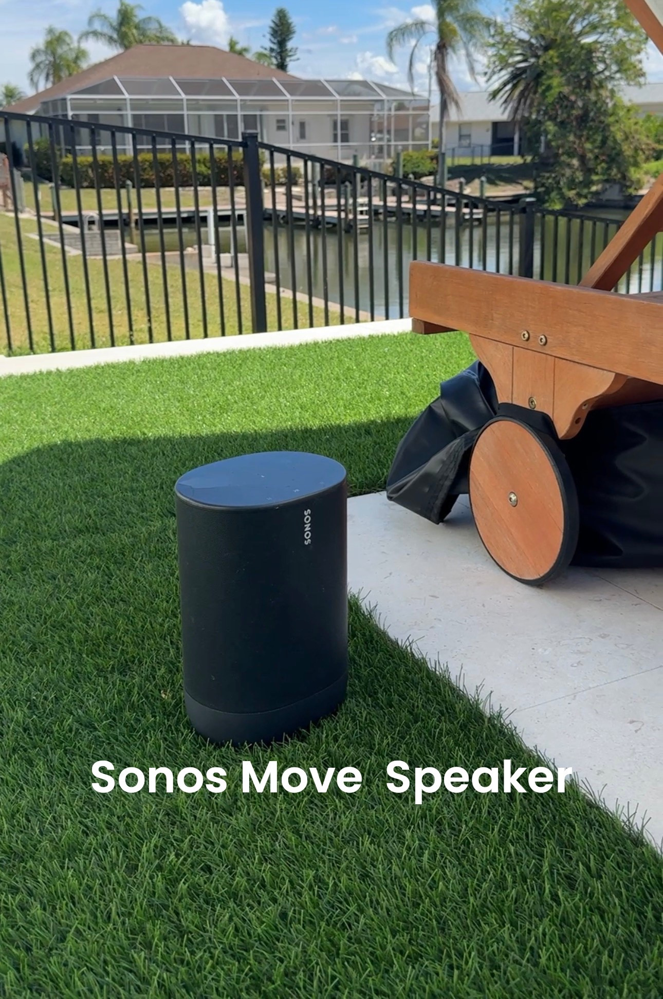 We started investing in our Sonos products a few years ago and would never consider another speaker system! Our Sonos move is perfect for poolside music since it’s mobile! We love the clarity and the ability to synch with the rest of our home speakers for a continuous vibe indoors and outdoors  