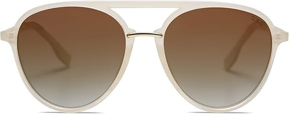 SOJOS Retro Aviator Polarized Sunglasses for Women Men Double Bridge Ladies Shades | Amazon (US)