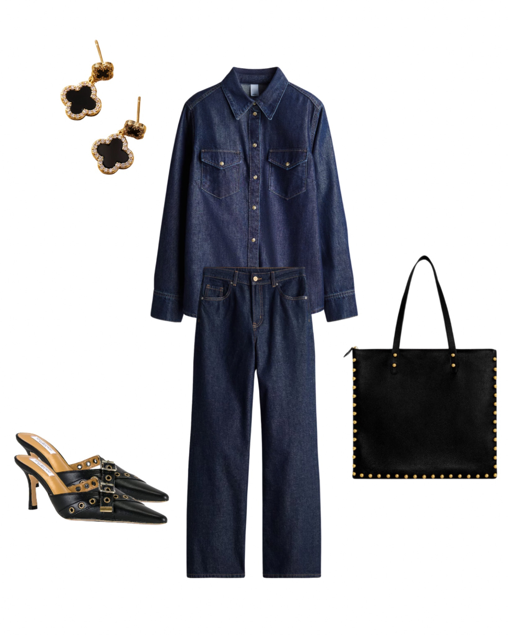 Denim on denim 

#nightout #datenight #denim #outfit 

#LTKParties #LTKStyleTip #LTKItBag