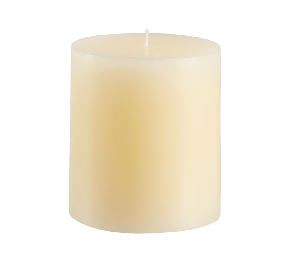 Unscented Wax Pillar Candle, 4""x4.5"" - Ivory | Pottery Barn (US)