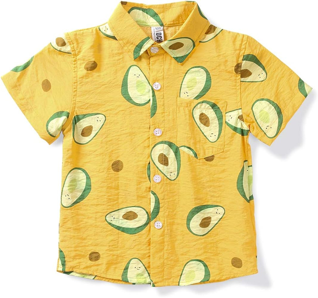 OCHENTA Boys Lightweight Button Down Hawaiian Shirt Floral Short Sleeve Aloha Tropical Summer Top... | Amazon (US)
