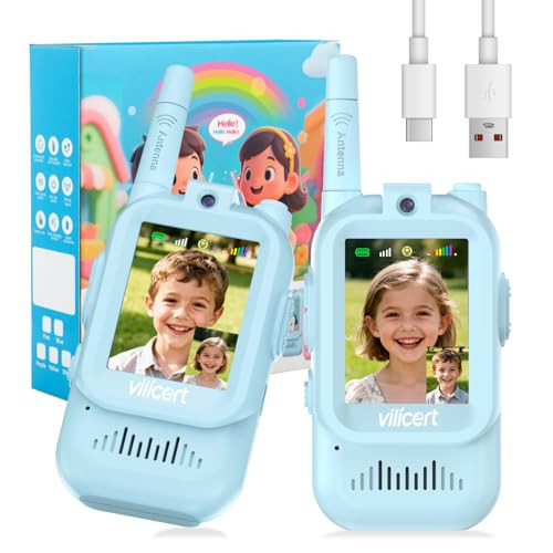 Video Walkie Talkies with Real-Time Screen & Voice Changer, Rechargeable Long Range Radios for 3-12 Year Old Boys Girls, Christmas Birthday Gifts for Kids Indoor Outdoor Camping | Amazon (US)