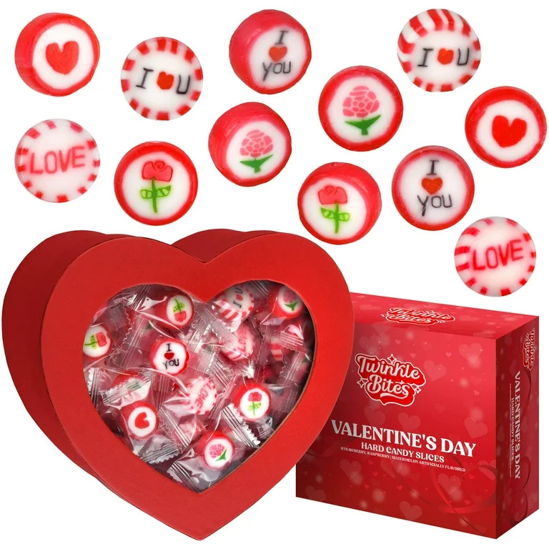 100 PCS valentines day Hard Candy’s -Packed In A Beautiful Heart Shaped Box - Individually Wrap... | Walmart (US)