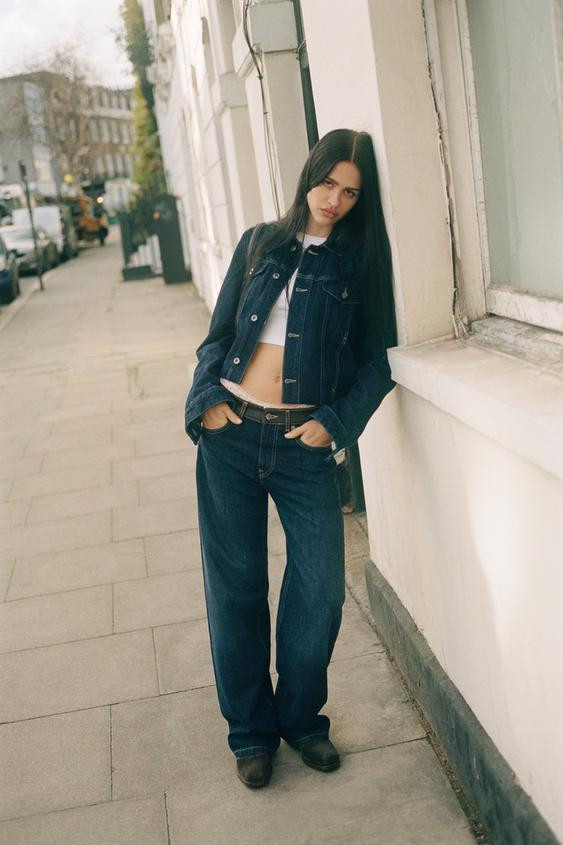 FAUX LEATHER DENIM JACKET | Zara UK