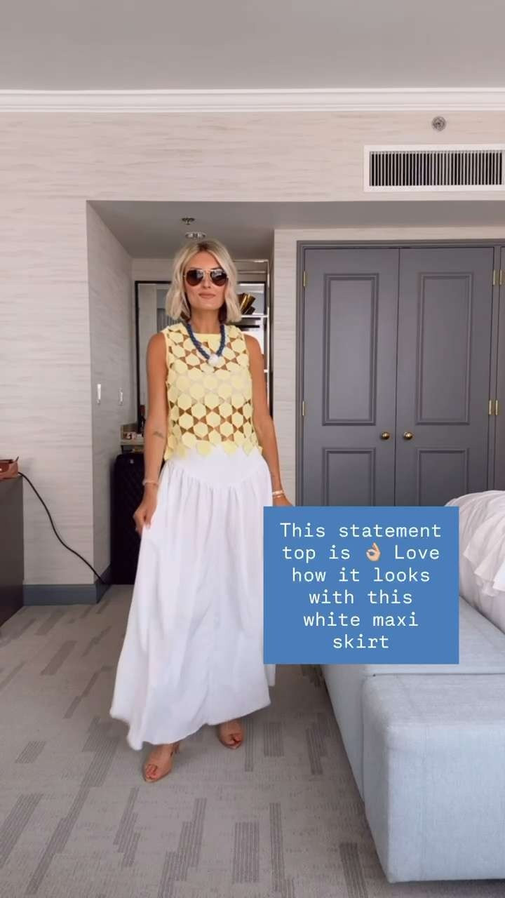 Love a good statement top! This one is so fun! It's so cute paired with this white skirt! Would be perfect for date night! Wearing S!

Loverly Grey, Amazon, summer outfit, butter yellow top, white maxi skirt, date night 

 #LTKSeasonal
