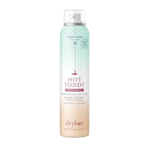 Drybar Hot Toddy Heat Protectant Mist for Hair, Lightweight Formula, Protects from Heated Styling, Straightening and Curling Irons, Coconut Colada Scent, Full Size, 4.6 Oz. | Amazon (US)