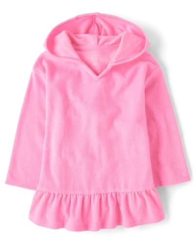 The Children's Place,Baby Girls,and Toddler Hooded Swim Coverup,Happy Pink Long Sleeve,4 Years | Amazon (US)