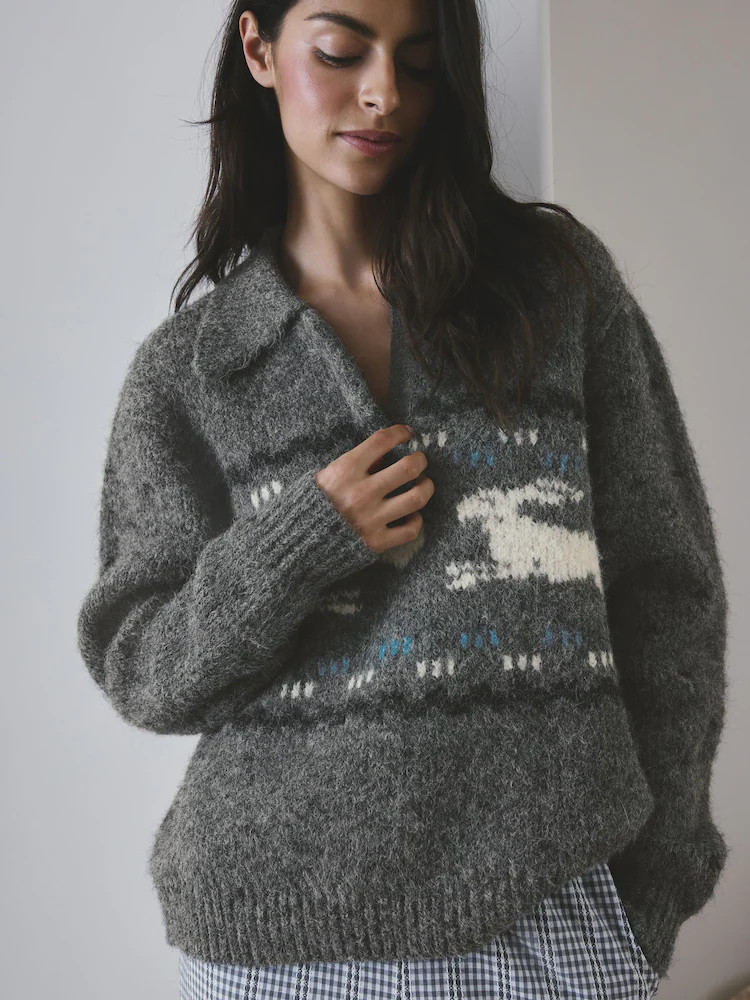 Grey Knitted Bunny Jumper | Next EU