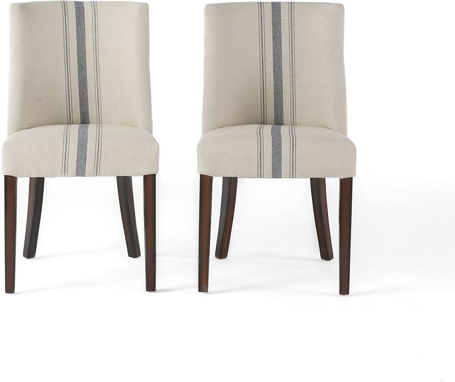 Christopher Knight Home Harman Dining Chair, Blue Stripe On Linen | Amazon (US)