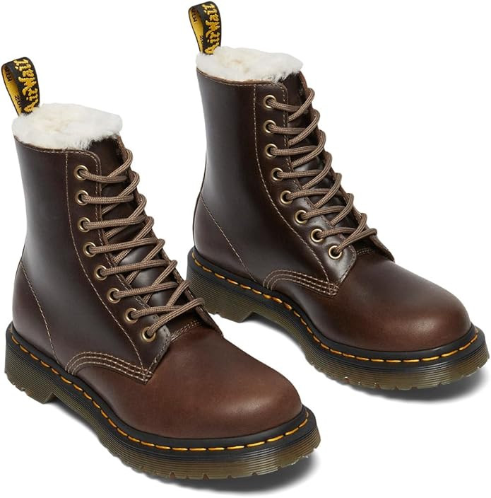 Dr. Martens Women's 1460 Serena Faux Fur Lined Lace-up Boots Combat | Amazon (US)