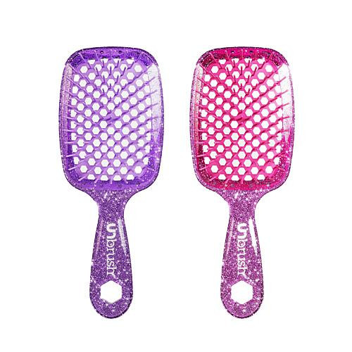FHI Heat 2pc Amethyst & Rose Quartz UNBrush Detangling Brush Set | HSN