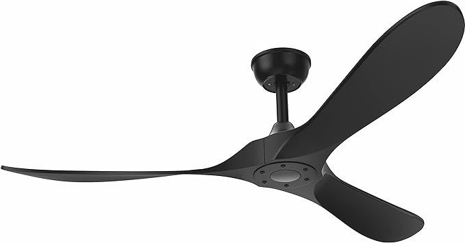 alescu Black Ceiling Fan 52" with Remote Control,Modern Reversible DC Motor for Patio Bedroom Liv... | Amazon (US)