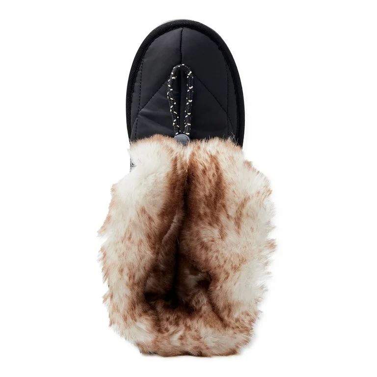 Time and Tru Women's Faux Fur Quilted Boots - Walmart.com | Walmart (US)