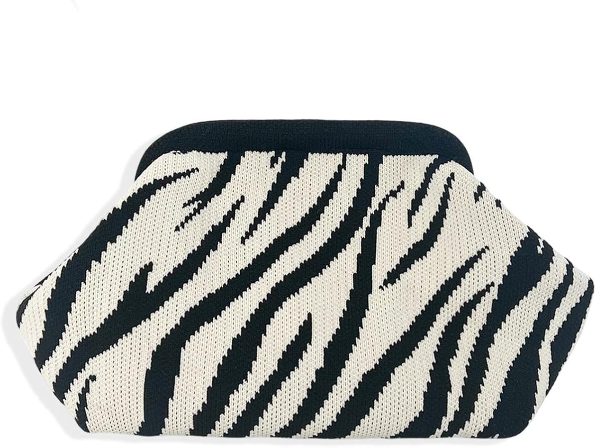 Bi&Yamigeo Women's Crochet Clutch Purse, Zebra Print & Striped Crossbody Dumpling Bag, Ruched Clo... | Amazon (US)
