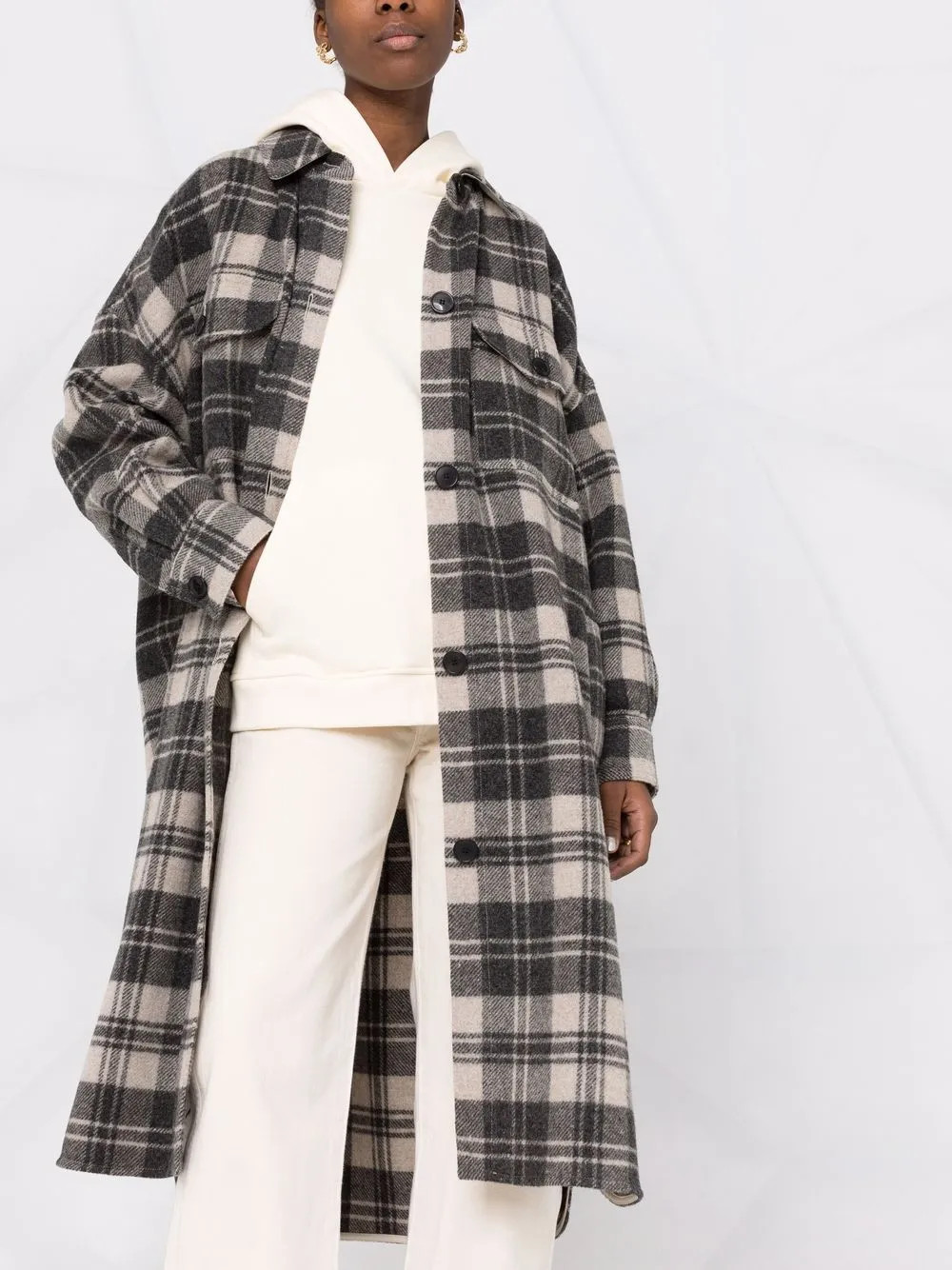 Isabel Marant Étoile check-print Wool Coat - Farfetch | Farfetch Global