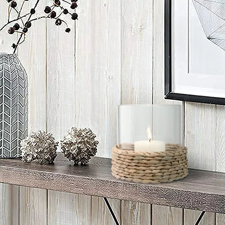Better Homes & Gardens Decorative Hyacinth Hurricane Candle Holder, Brown | Walmart (US)