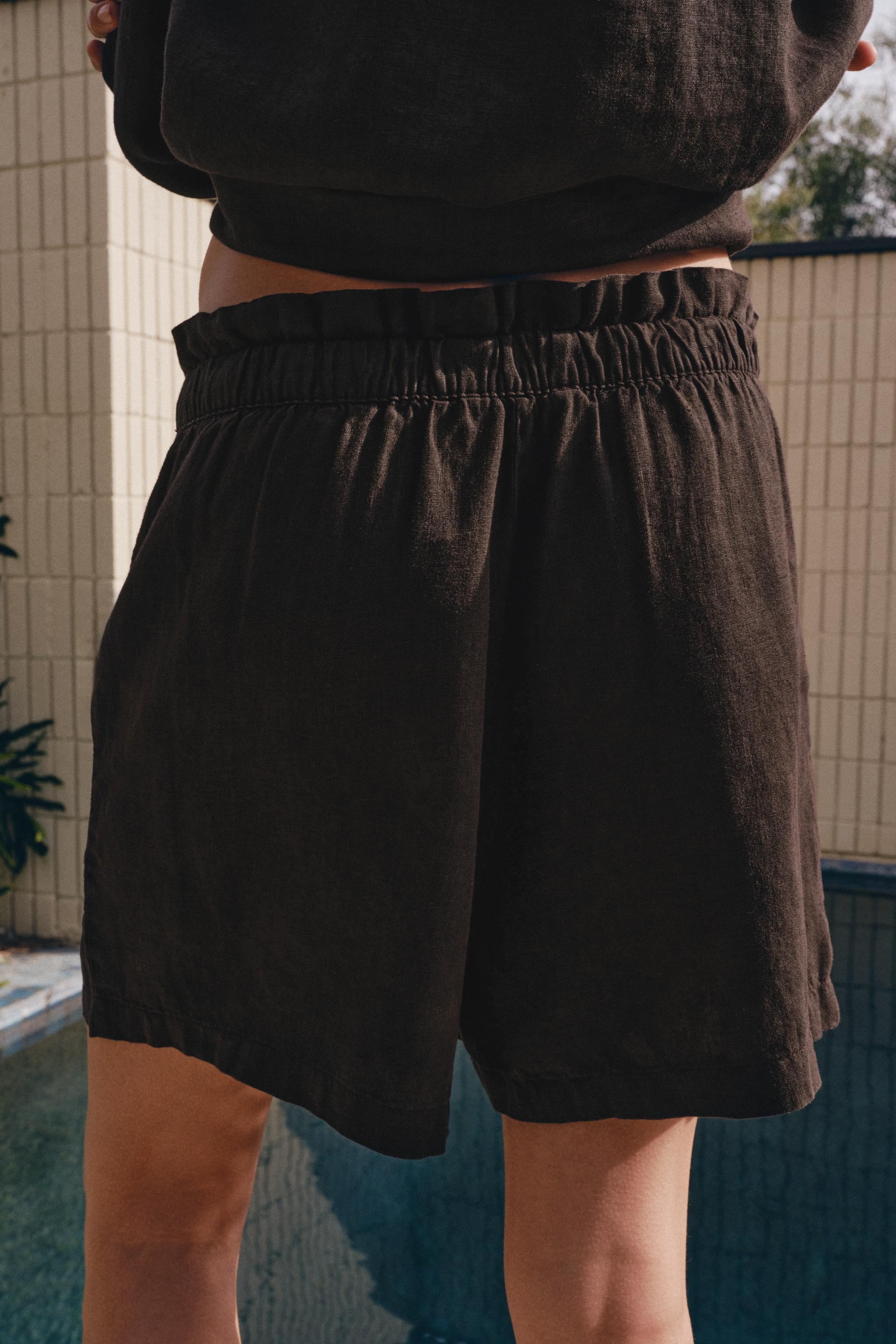 ZW COLLECTION LINEN SHORTS | Zara UK