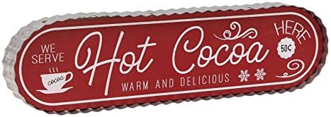 COLLECTIVE HOME - Hot Cocoa Sign, Galvanized Christmas Decoration, Rustic Wood Plaque for Cafe, H... | Amazon (US)