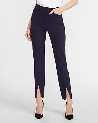 High Waisted Supersoft Slit Front Slim Columnist Pant | Express