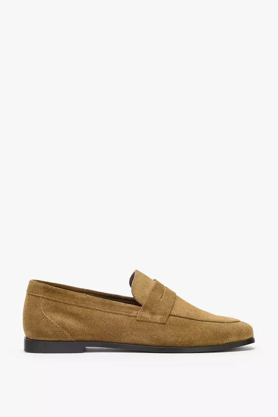 SPLIT SUEDE LOAFERS | Zara UK