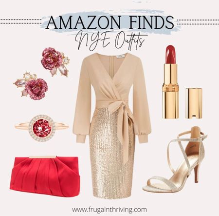 A classy gold and red look from Amazon!

#amazon #amazonfashion #nyeoutfits #womensfashion 

#LTKstyletip #LTKSeasonal #LTKHoliday