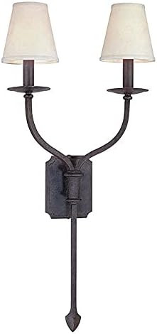 Troy Lighting B2482FI La Brea - Two Light Wall Sconce, French Iron Finish with Hardback Linen Sha... | Amazon (US)